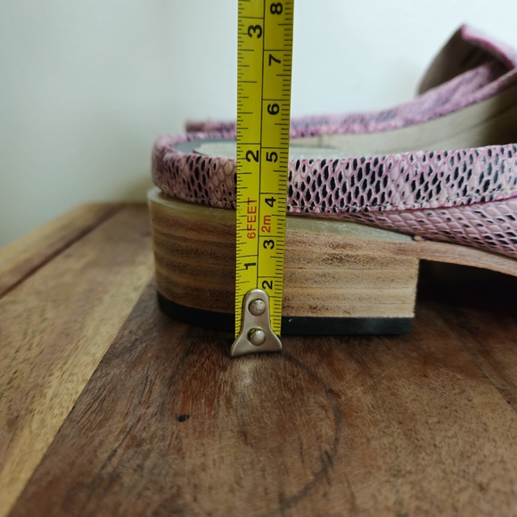 Freebird by Steven Mules Pink Leather Blush Snake & Green Croc Shoes Wms Size 8 - Picture 14 of 15